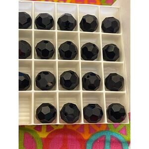 Crystals beads Jet, Black 12mm Round #5000 4pcs Beading Supplies